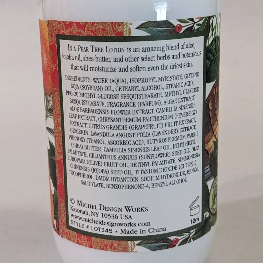 Michel Design Works In A Pear Tree Hand and Body Lotion 8 fl oz Shea Butter New - Picture 3 of 5